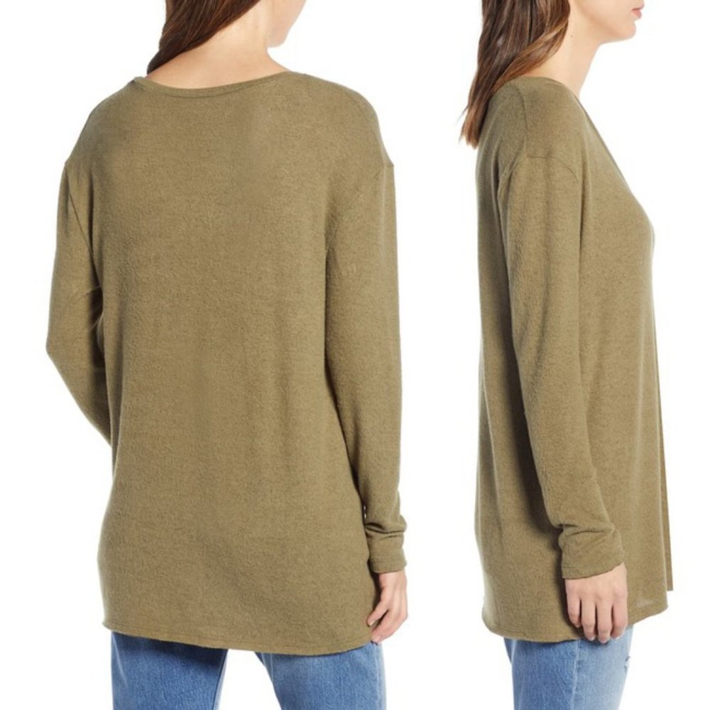 BP. Cozy V-Neck Sweater Olive Sz XS - Picture 2 of 4
